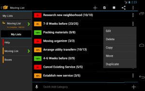 A picture of The Moving Planner App
