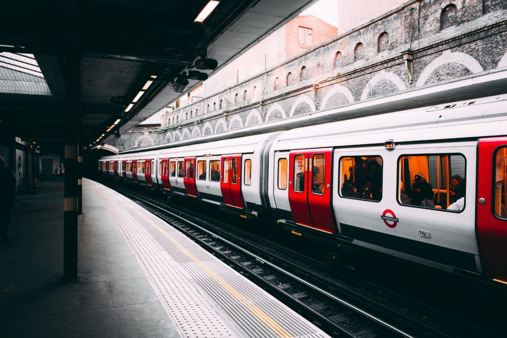 Train arriving in London underground 
